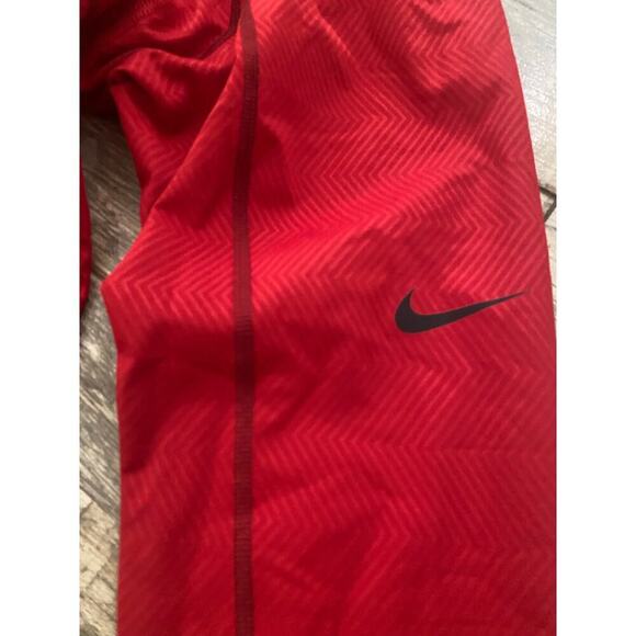 Nike Pro Men's Red Hyperwarm Lite Compression Combat Tights Leggings Size Large - Picture 3 of 8